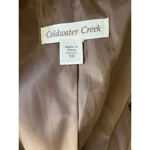 Coldwater Creek Chocolate Brown Cotton Blend Jacket w/Button Bead Trim - size 10 - Picture 8 of 10